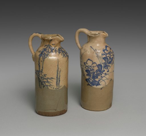 Sake Pourers with Bamboo and Bellflowers