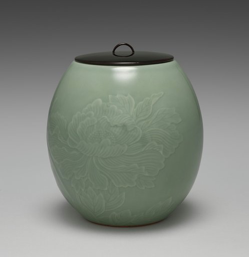Water Container with Peonies