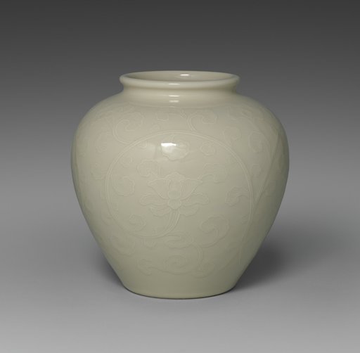 Guan-Shaped Vessel with Floral Scroll