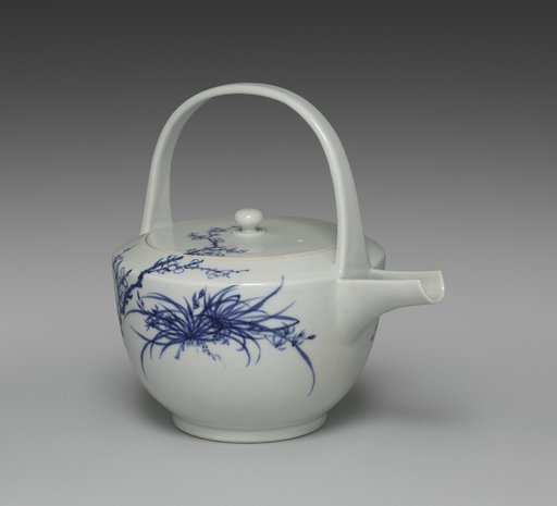 Sake Pourer with Chrysanthemum, Orchid, and Plum