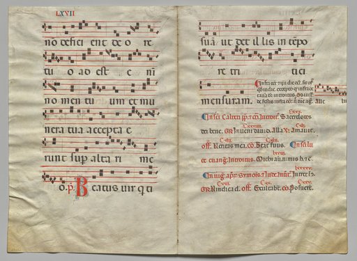 Bifolio from a Gradual: Music and Text (verso)
