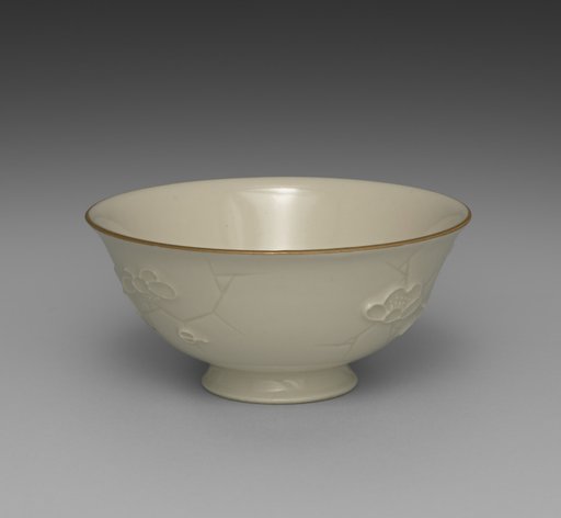 Bowl from Dining Set with Plum Blossoms and Cracked-Ice