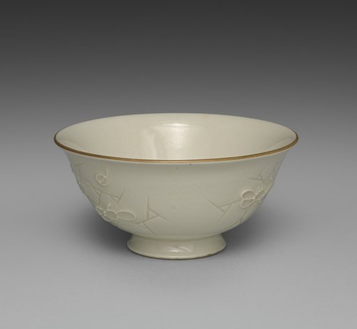 Bowl from Dining Set with Plum Blossoms and Cracked-Ice