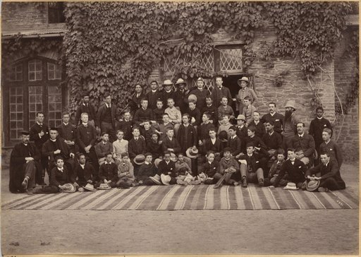 Middle Class Students and Staff, Bishop Cotton School, Shimla (verso)