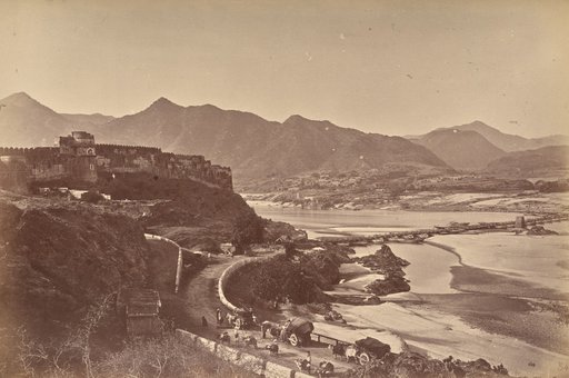 Fort Attock with Bridge of Boats and Khairabad