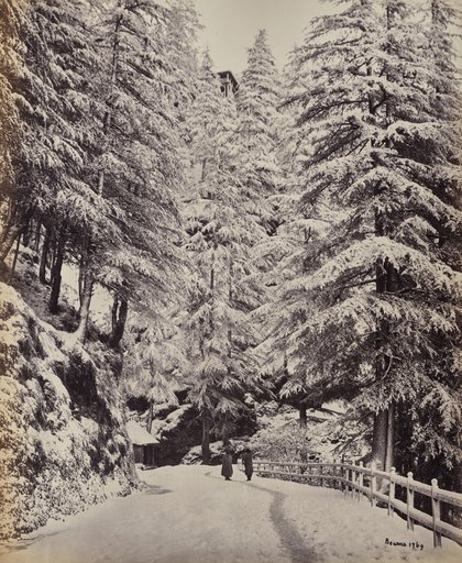 Shimla. View on the Mall in Winter