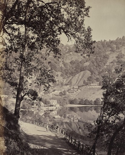 Hyree Lake. Hill Station in the Himmalayahs. View of the Taj Lake with Assembly Rooms, Lhutse