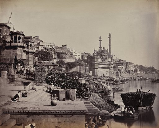 The City of Benares, on the Ganges, View of the Great Mosque of A (?) and Adjoining Landing Places