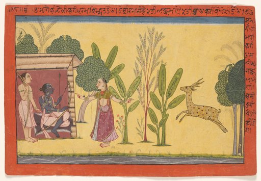Sita asks Rama to fetch the golden deer, from the “Shangri” Ramayana