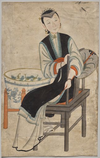 Lady watching a swallow