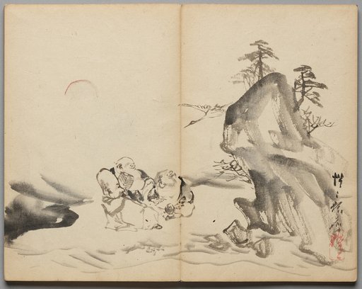 Gods of Fortune at Mt. Penglai from Sketch Album