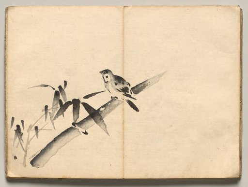 Sparrow in Bamboo from Ōkyo Picture Book