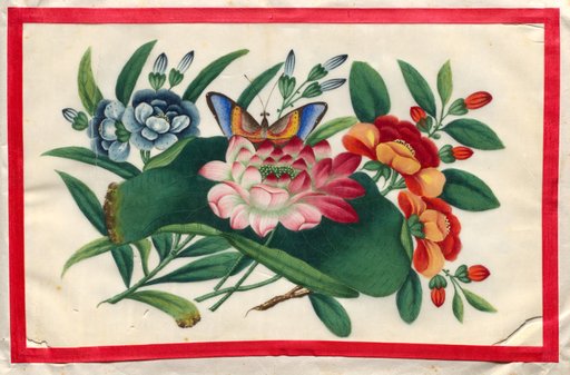 Painting Two from Illustrated Book of Flowers and Butterflies