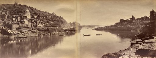 Two-Part Panorama with View of the Narmada River at Omkareshwar