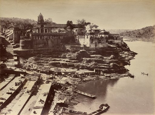 View of the Riverbank of the Narmada at Omkareshwar