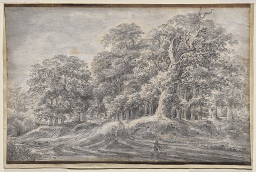 A Track on the Edge of a Wood with a Peasant Carrying Sheep