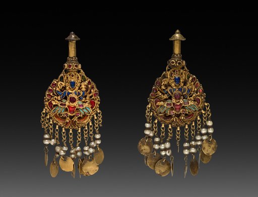 Pair of Earrings with Vishnu Riding Garuda