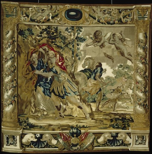 Dido and Aeneas seek shelter from a storm
