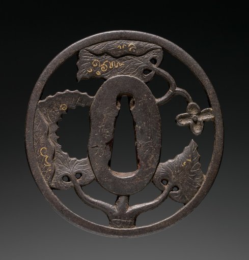 Sword Guard (Tsuba) with Flowering Vine