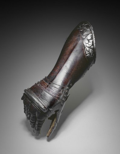 Black and White Elbow Gauntlet for the Right Hand