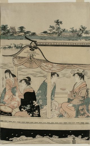 Women in a Pleasure Boat on the Sumida River