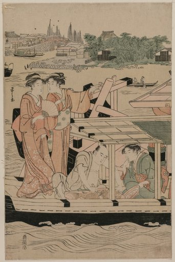 Leftmost Print from Pleasure Boats on the Sumida River beneath Shin-Ōhashi Bridge