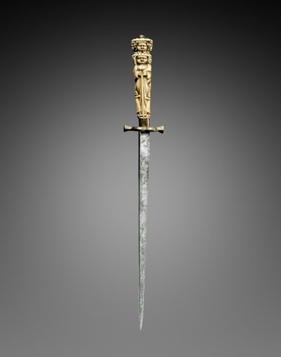 Stiletto with Grip Fashioned as Figures of Charity, Justice, and Hope