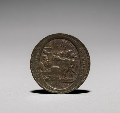 Medal: Five Sols issued by Monneron Brothers, Paris, 1792 (obverse)