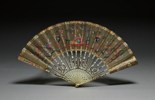 Folding Fan: Figures and Ornaments in Applique
