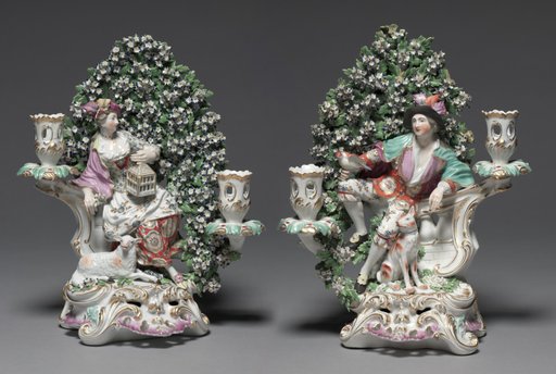 Pair of Candelabra Depicting Allegorical Figures of Liberty and Matrimony