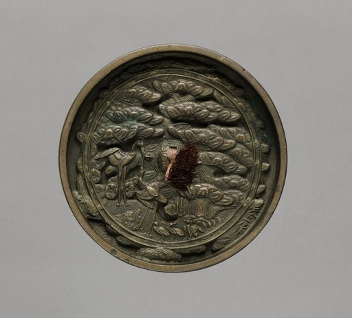 Mirror with Family of Cranes by Pine