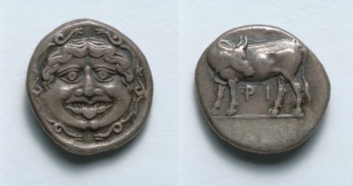 Hemidrachm: Gorgoneion (obverse); Bull (reverse)