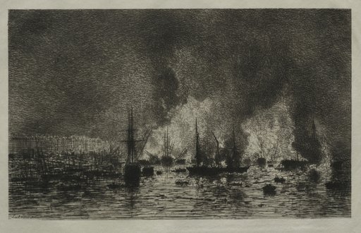 Fire in the Port of Bordeaux