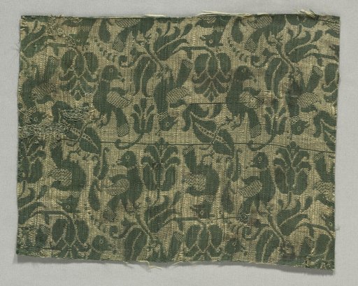 Fragment with Birds and Floral Motif