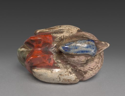 Lid of Incense Container (Kōgō) in the Shape of a Mandarin Duck