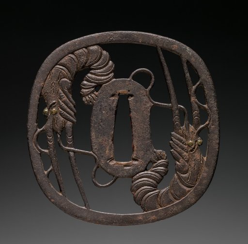 Sword Guard (Tsuba) with Prawns