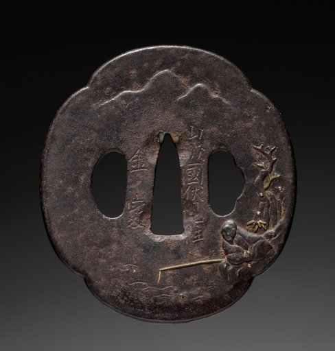 Sword Guard (Tsuba) with Fishing Sage