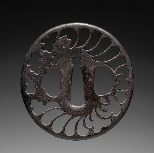Sword Guard (Tsuba) with Chrysanthemum