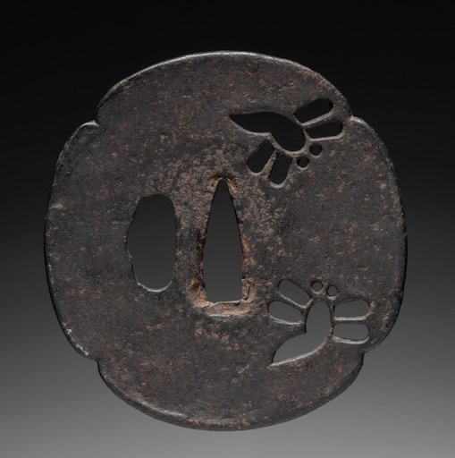 Sword Guard (Tsuba) with Dragonflies