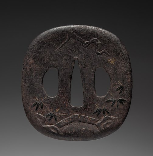 Sword Guard (Tsuba) with Landscape