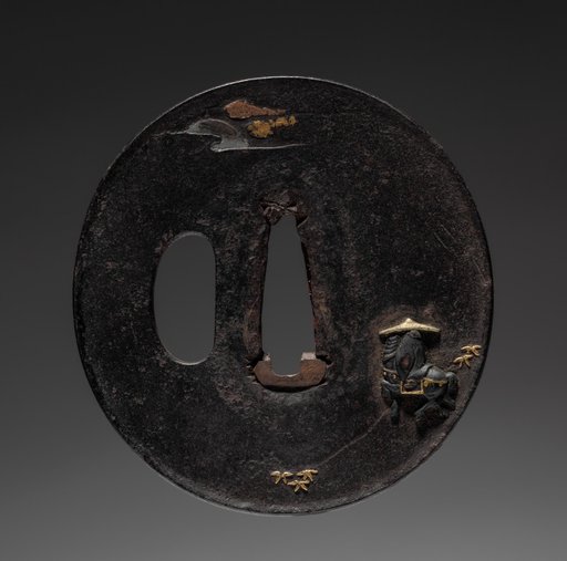 Sword Guard (Tsuba) with Traveler