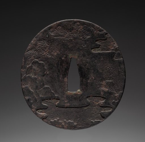 Sword Guard (Tsuba) with Landscape