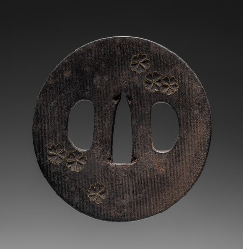 Sword Guard (Tsuba) with Cherry Blossoms