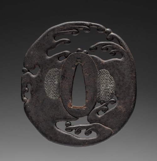 Sword Guard (Tsuba) with Rough Waves