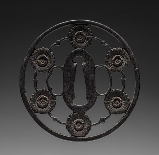 Sword Guard (Tsuba) with Flowers