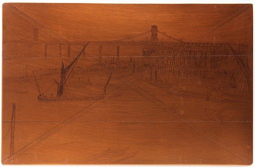 Etching plate: Old Hungerford Bridge
