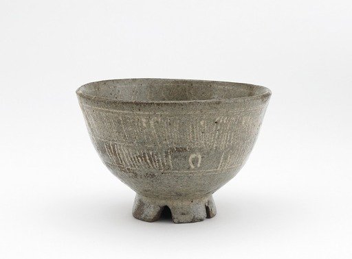 Tea bowl in mishima style, Karatsu ware