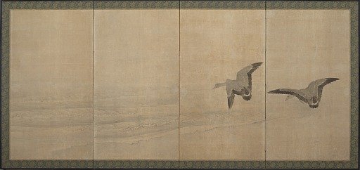 Geese Over a Beach
