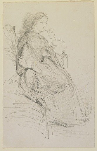Seated woman, smoking