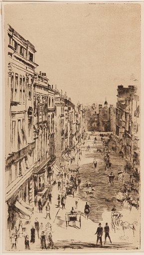 St. James's Street; lithographic reproduction in reverse of etching "St. James's Street," for <u>Vanity Fair</u>, London, 1878
